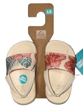 Reef Infant Little One Slide Sandals- Vintage Hawaiian, NWT, Infant Size 5